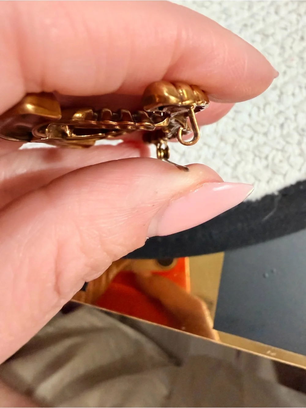 Fashion Jewelry Gold Interlocking Circle Brooch